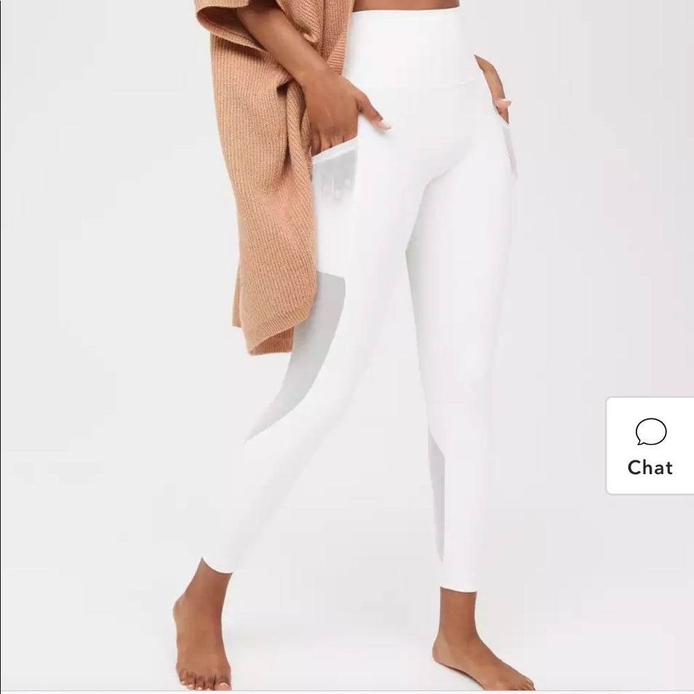 White Aerie Offline Leggings with Mesh Pockets